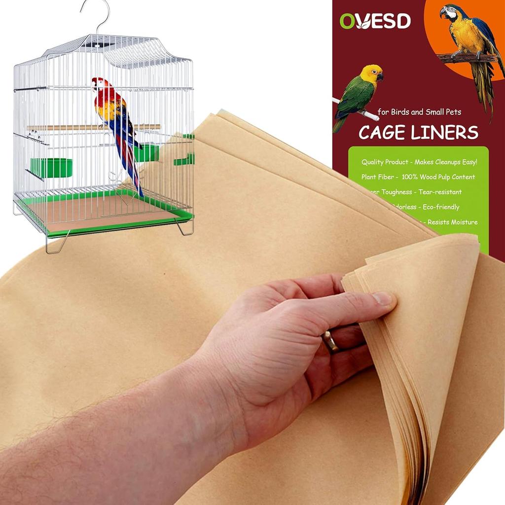 30-Pack Bird Cage Liners - 13.8x13.8 Inch Leak-Proof Disposable Tray Pads for Parrots, Parakeets, Cockatiels, Lovebirds | Easy-Clean Cage Bottom