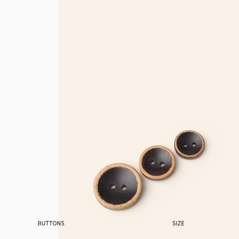 Dot Wooden Round, Wooden Button Bowl Type Old Retro Cotton And Linen Shirt Shirt Cardigan Button Button Button