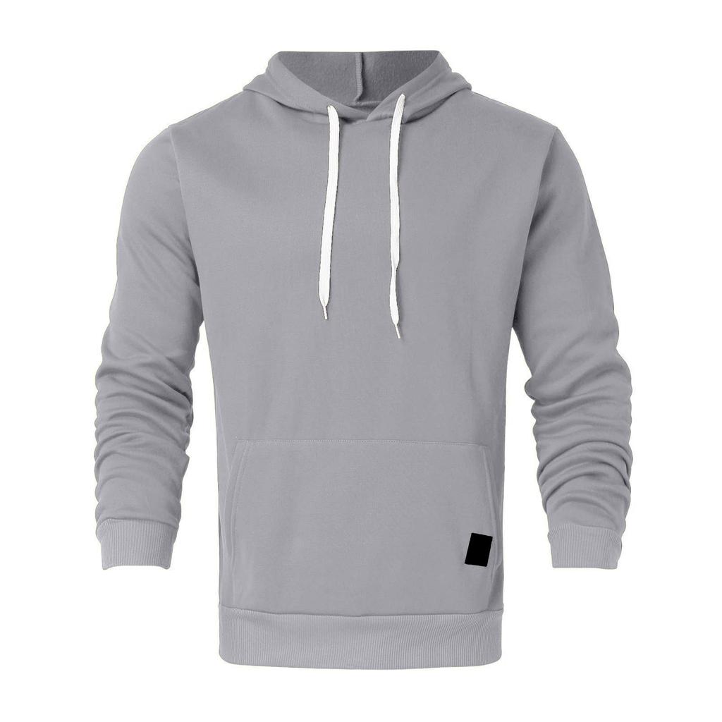 Sweatshirt Mens Size Large Fashion Loose Solid Color Pullover Casual Hoodie