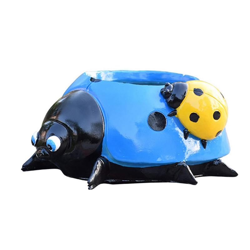 Садовая скульптура на открытом воздухе, божья коровка, семь звезд, украшения в виде жука, украшение для цветочного горшка, ландшафт, мультяшная фигурка насекомого, статуя