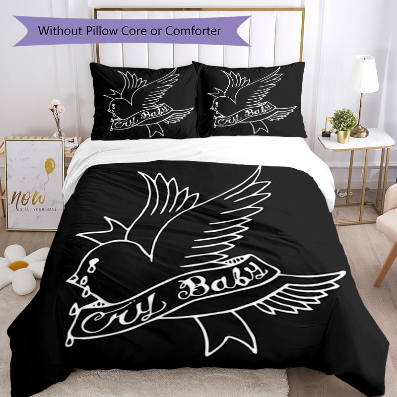 3pcs Lil Peep1 pattern bedding set duvet cover set includes duvet cover &pillowcases, perfect all season bedroom decoration & gift