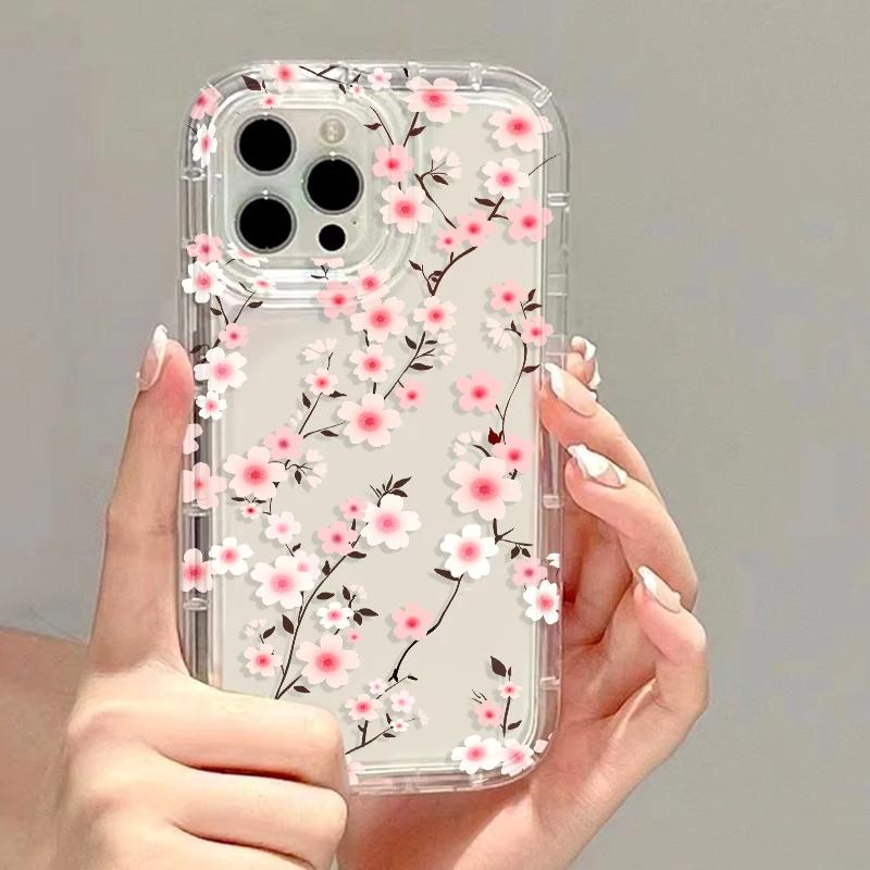 Модные цветочные прозрачные чехлы для телефона для lPhone 15 iPhone 17 Air 16e 16 Pro Max 14 13 11 12 XR XXs Max Capa Мягкая силиконовая крышка