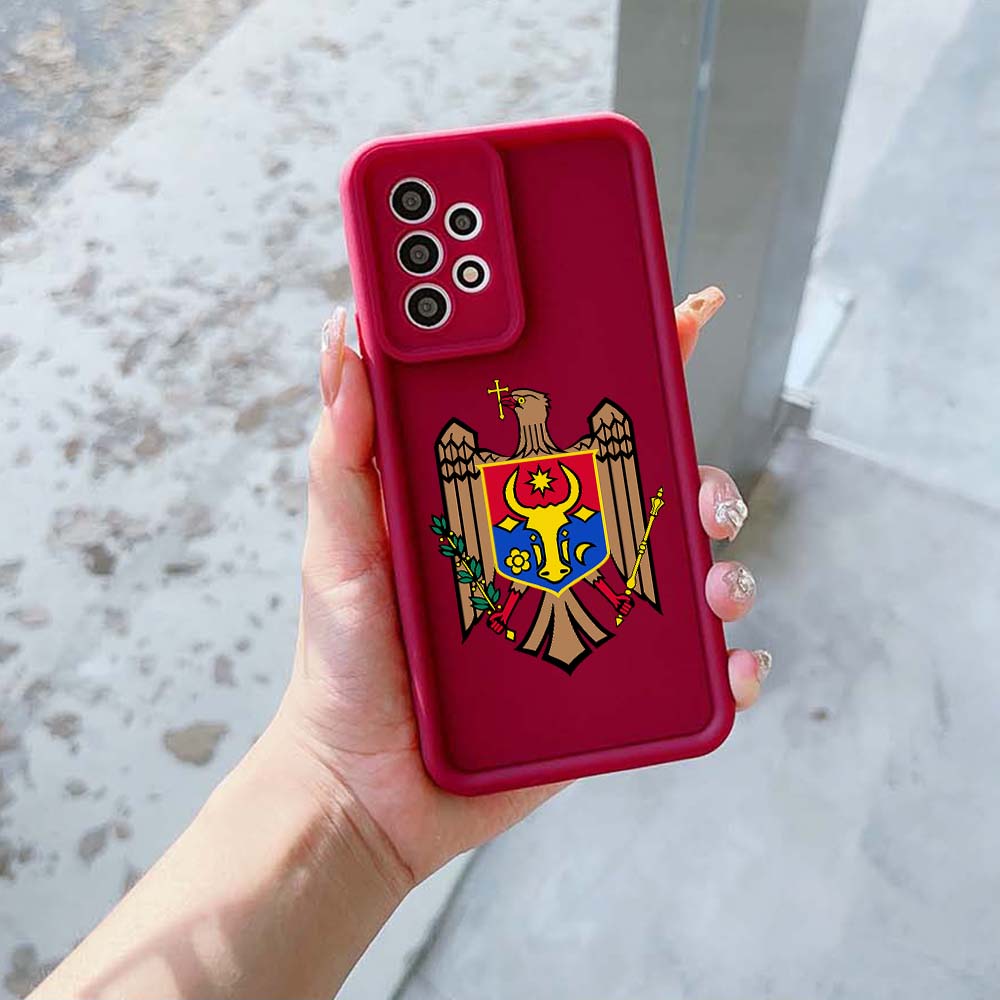 N21 Мягкий силиконовый чехол с гербом Молдовы для Samsung A05s A54 A25 A34 Xiaomi POCO X5 Redmi Note 12S Huawei P50 Honor 90 Angel Eyes