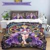 3pcs Duvet Cover Set (1*Duvet Cover + 2*Pillowcase, Without Core), Sailor Moon Print Bedding Set, Bedroom Decor, All‑Season, Birthday Gift