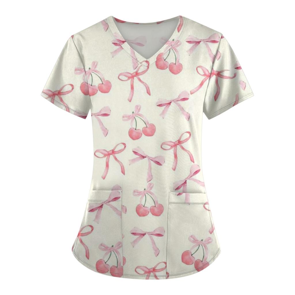 Женский модный комбинезон с короткими рукавами и принтом в виде банта и карманами