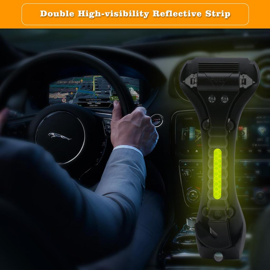 THINKWORK Car Window Breaker, Glass Breaker, Window Glass Breaker Seat Belt Cutter, 2 In