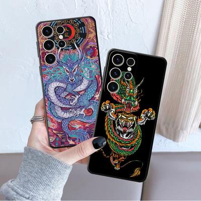 Силиконовый чехол для телефона Samsung Galaxy S22 Plus S8 S7 S10 S9 S23 Ultra 5g S20 Fe S10e S21, модный чехол с китайским тигром и драконом
