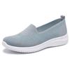 Flying Woven Women's Shoes Breathable Mesh Sneakers Casual Shoes Lazy One-pedal Mother Shoes Soft-soled Elderly Single Shoes
