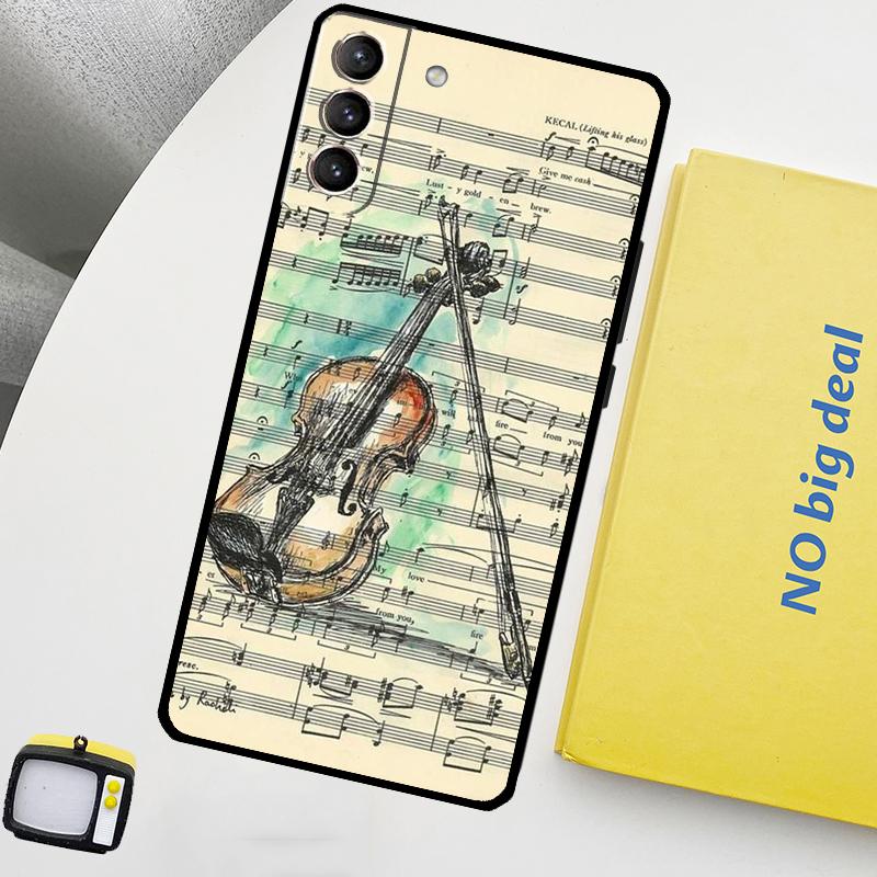 Чехол для скрипки и пианино для Samsung Galaxy S23 Ultra S22 S21 S20 FE Note 20 Ultra S8 S9 S10 Note 10 Plus