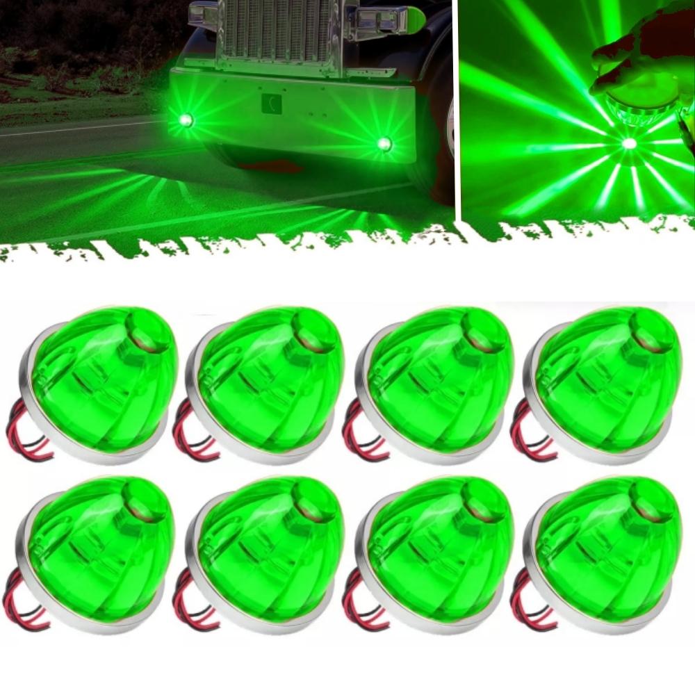 8PCS Watermelon Lights Strobe LED Side Marker Indicator Turn Signal Truck Trailer LED Star Lights For Truck 12V/24V