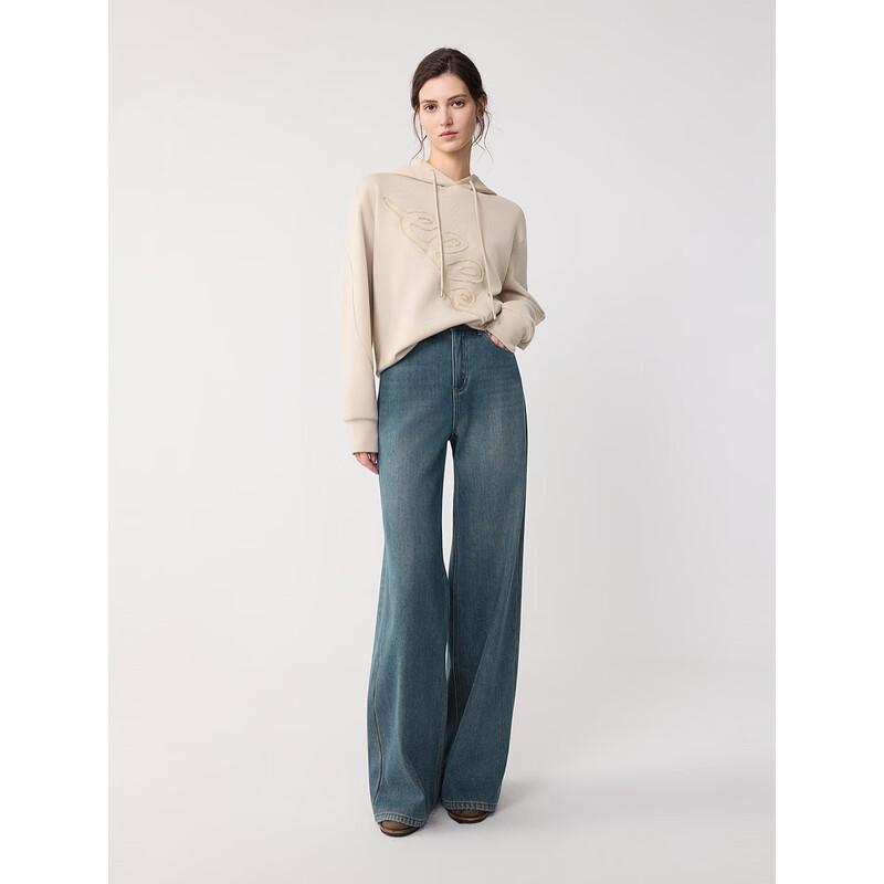 ELLE Women's Retro High-Waist Wide-Leg Jeans