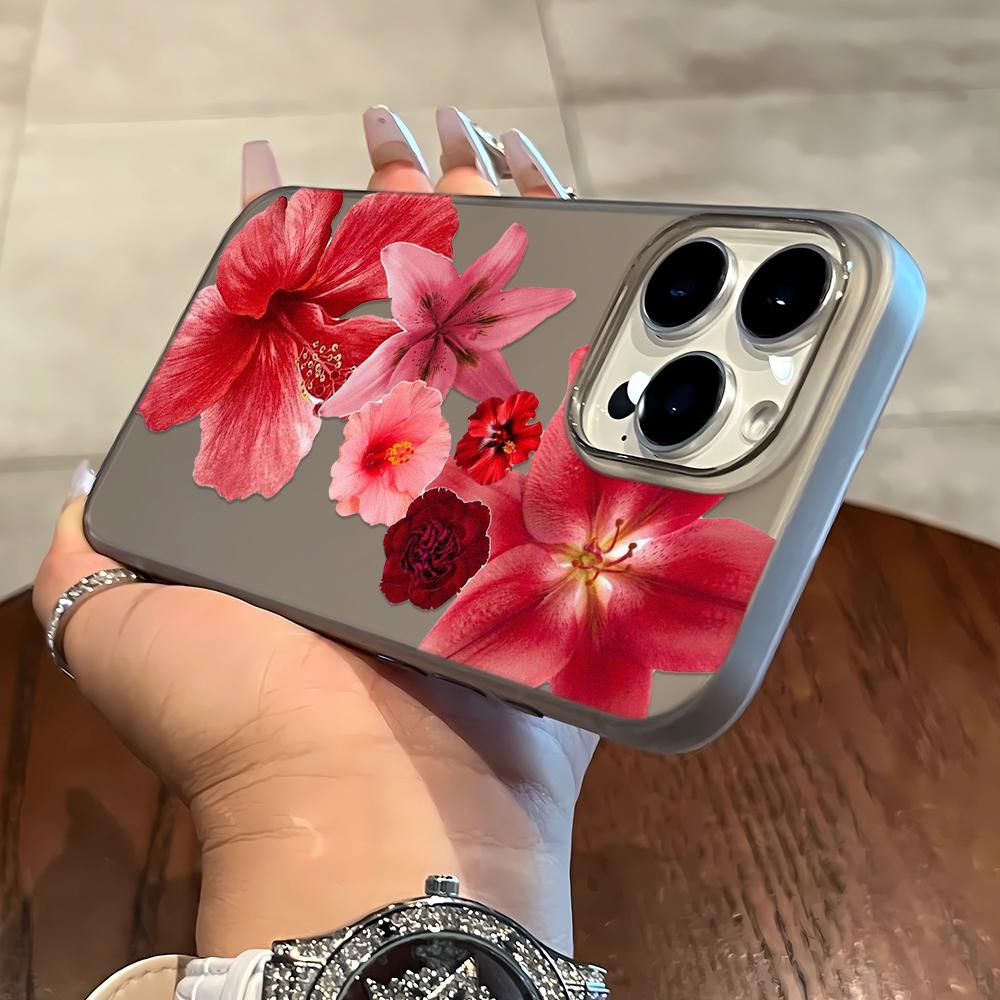 Pink Flowers Phone Case For IPhone 17 Air 16 Pro Max 15 14 13 12 11 Case For IPhone 15 14 13 12 11 Plus 17 16 Case Cover Funda