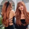 Long Straight Synthetic Wigs for Women Red Brown Copper Ginger Wigs with Bangs Cosplay Daily Party Heat Resistant