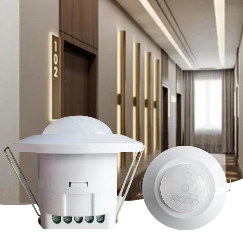 Встроенный PIR-датчик, переключатель переменного/постоянного тока 24-265 В, инфракрасный детектор человеческого тела, регулируемый на 360° светодиодный датчик управления светом, переключатели