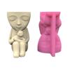 Child &  Flower  Silicone Molds Pen Holder Epoxy Resin Mold Succulent Planter Making Tool for  Crafts