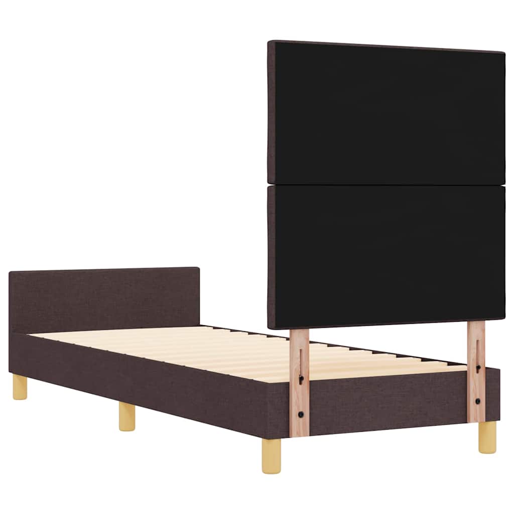 Bed Frame with Headboard Dark Brown 80 x 200 cm Fabric