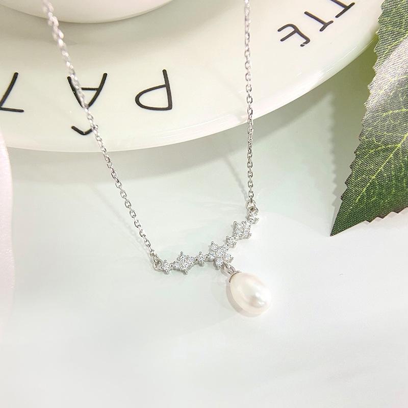 Ожерелье из жемчуга Sweet Flower для женщин с изысканным темпераментом и универсальным стилем, высококачественная цепочка для воротника