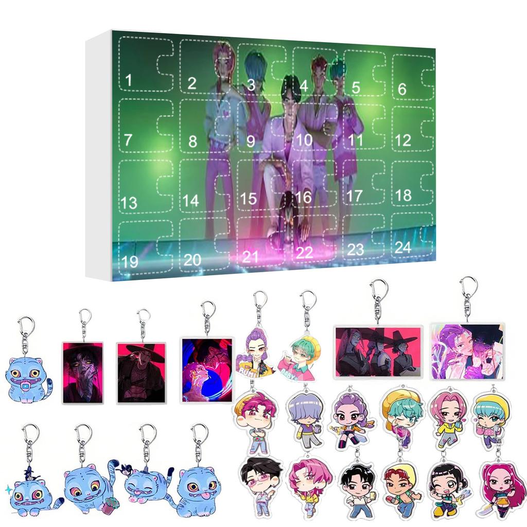 Kpop Demon Hunters Advent Calendar K Pop Demon Hunters Rumi Mira Zoey Tiger Christmas Countdown Advent Calendar Gift 24 Days