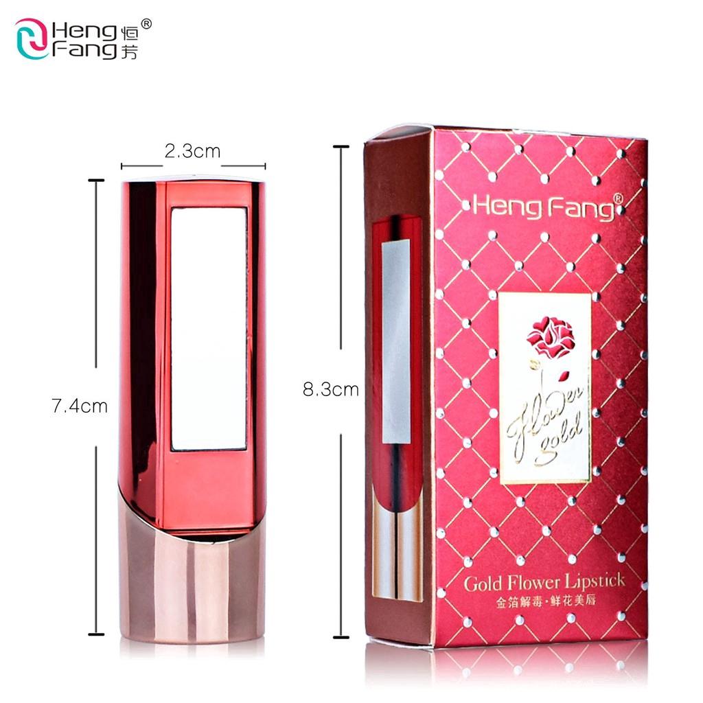 HengFang Gold Flower Lipstick 3 фруктовых вкуса Бальзам для губ с изменяющейся температурой 3,5 г