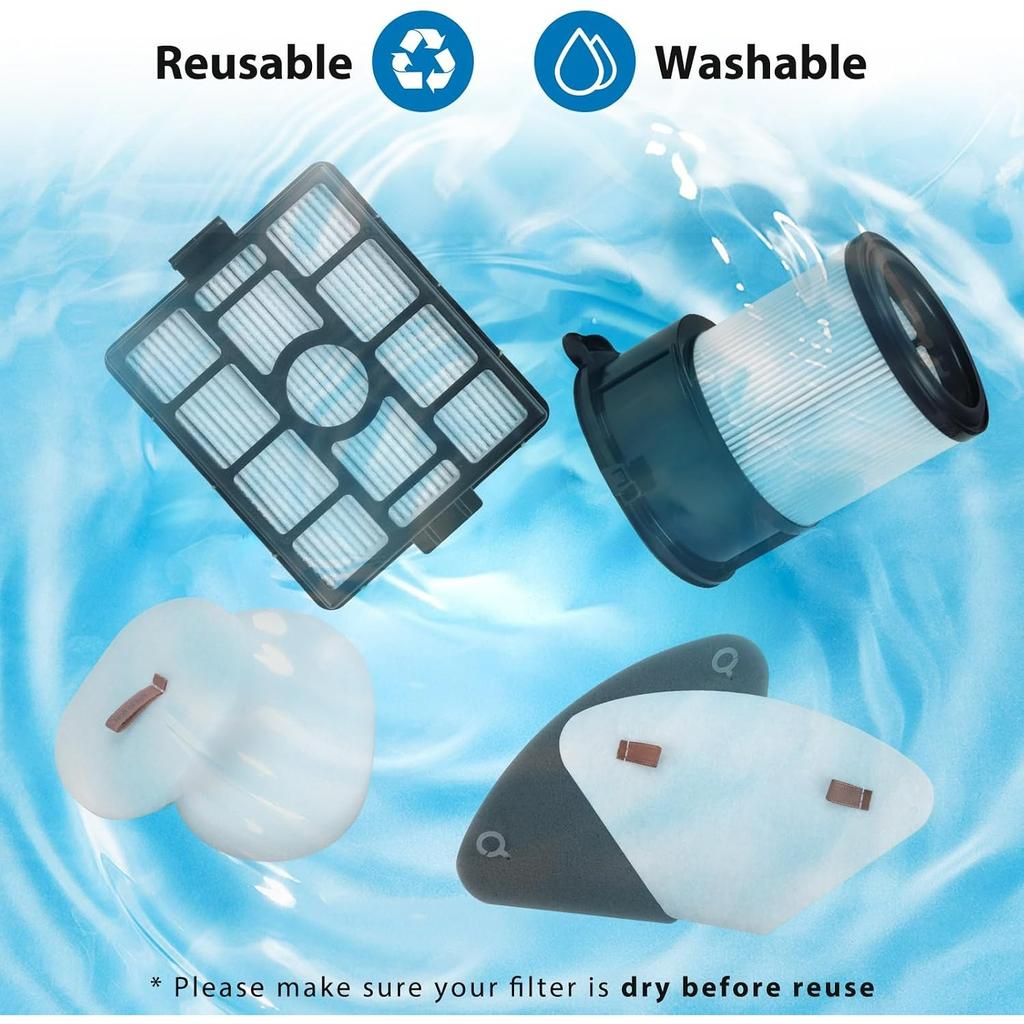 Replacement for IP3251, IP3251C, IP3253, 2 PACK Auto-empty Dock Hepa Filter + 4 PACK Pre-motor Filter Assembly & 2 PACK Handheld Vacuum Post-motor
