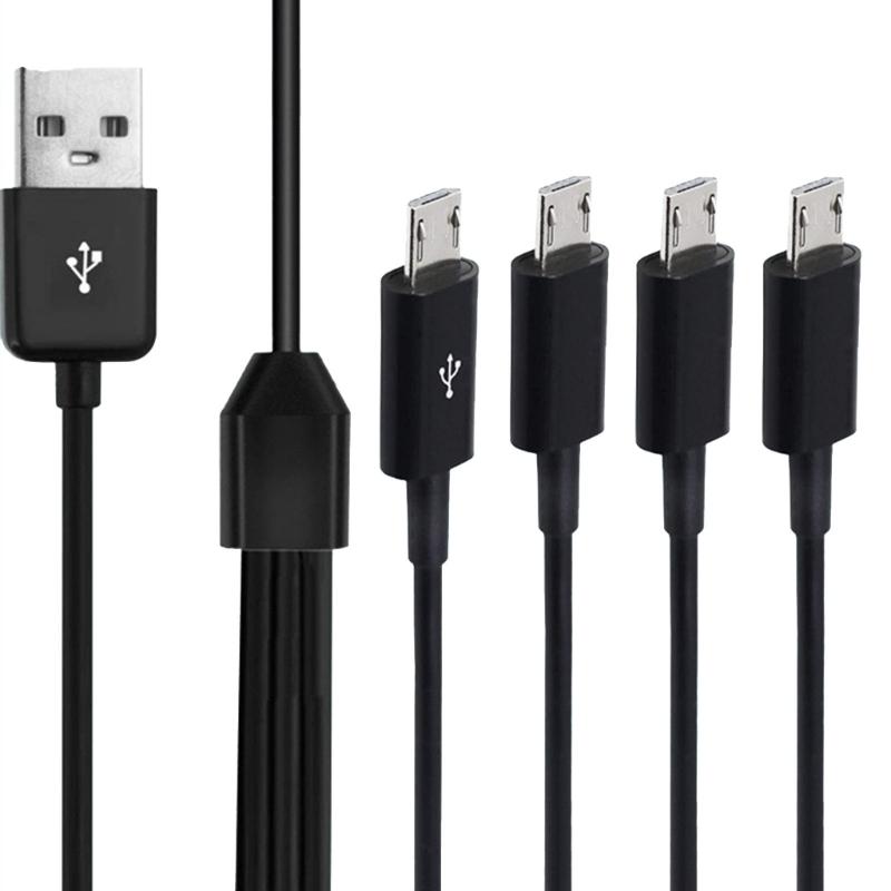 150cm 4 Port Micro USB to USB Splitter Charging Cable For Huawei Samsung Xiaomi Smartphone Tablet