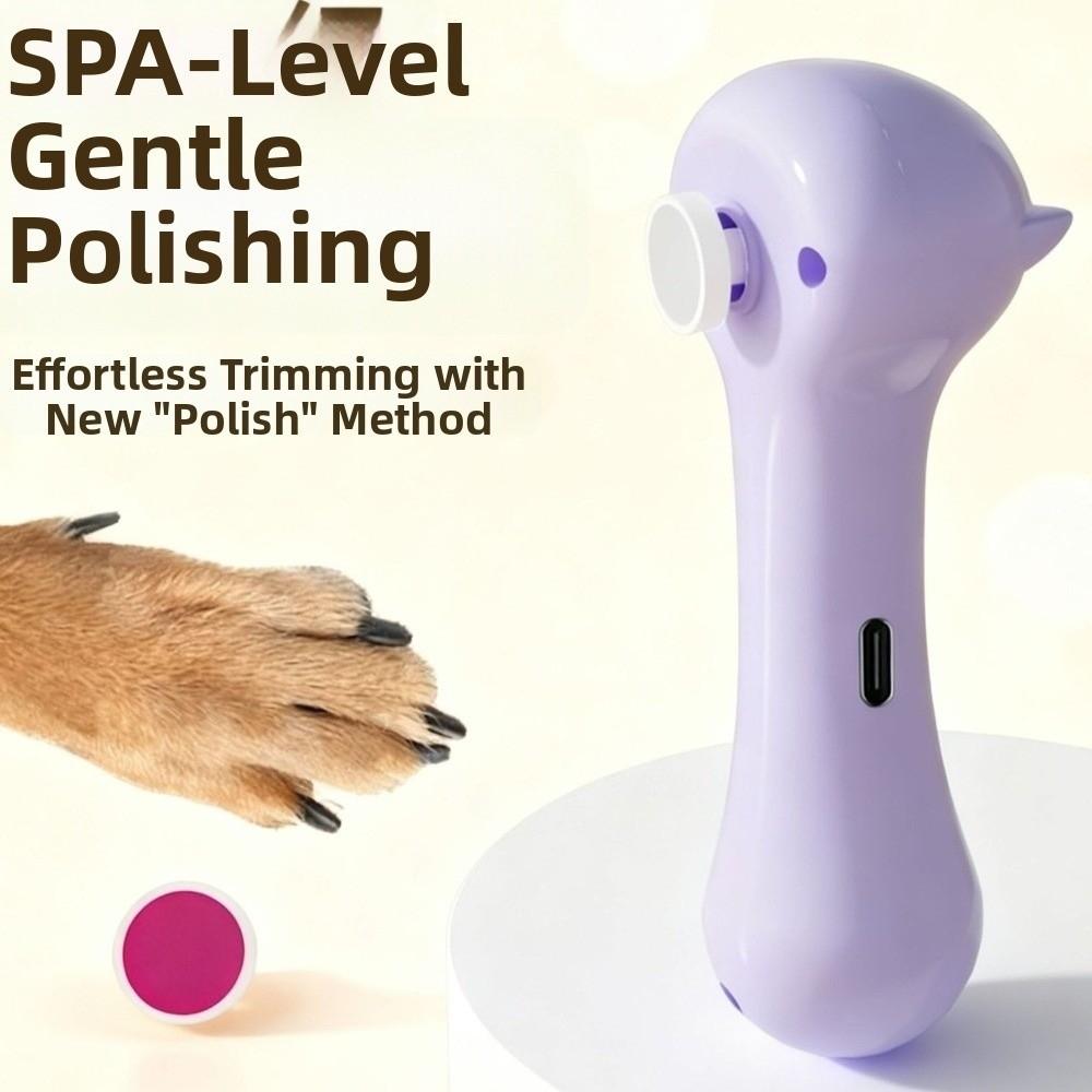 Low Noise Electric Parrot Nail Trimmer USB Charging Polisher Wheel Pet Nail Grinder with 6 Grinding Heads Anti-Pinch
