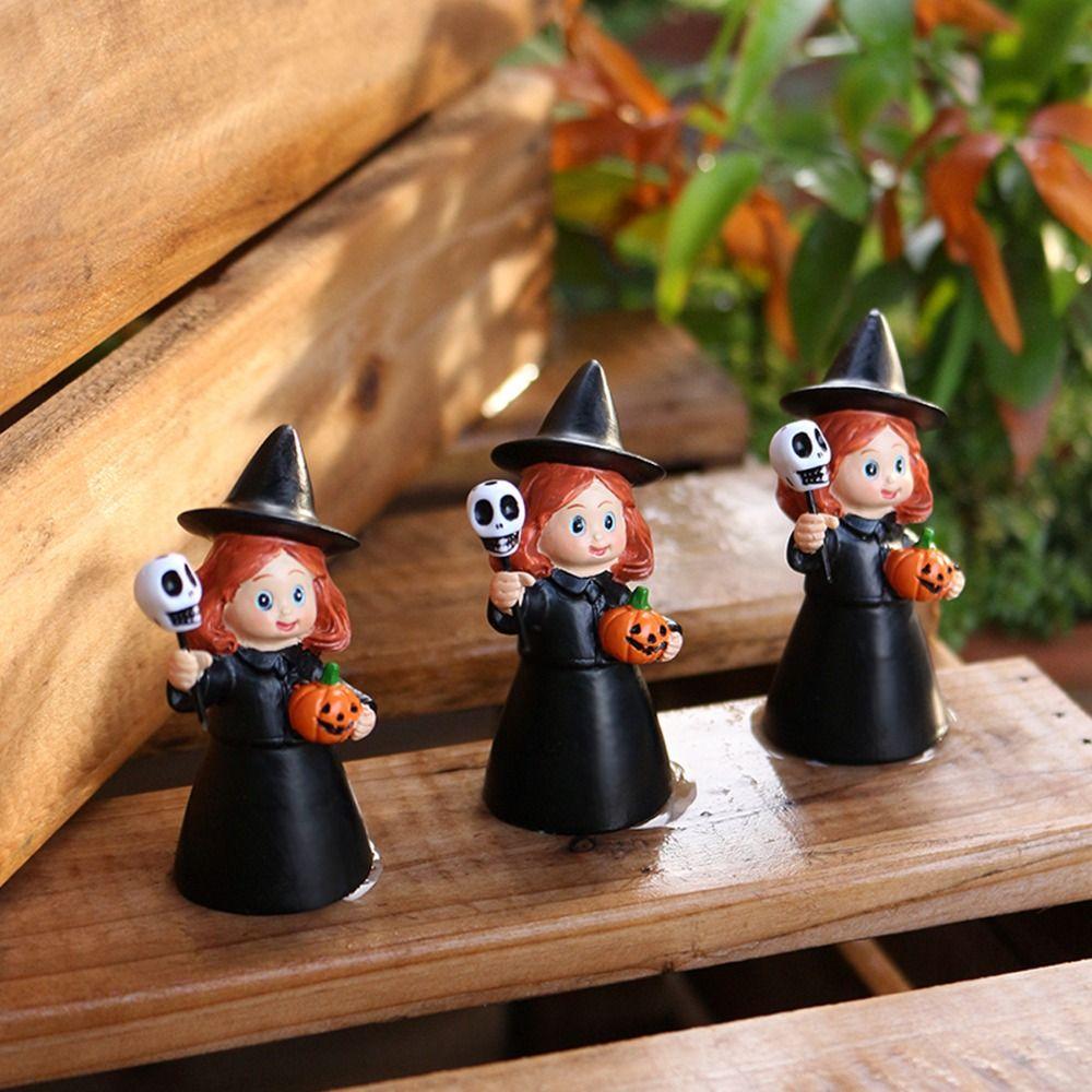 3Pcs Creative Halloween Witch Ornament Cartoon Halloween Party Decoration Home Decor