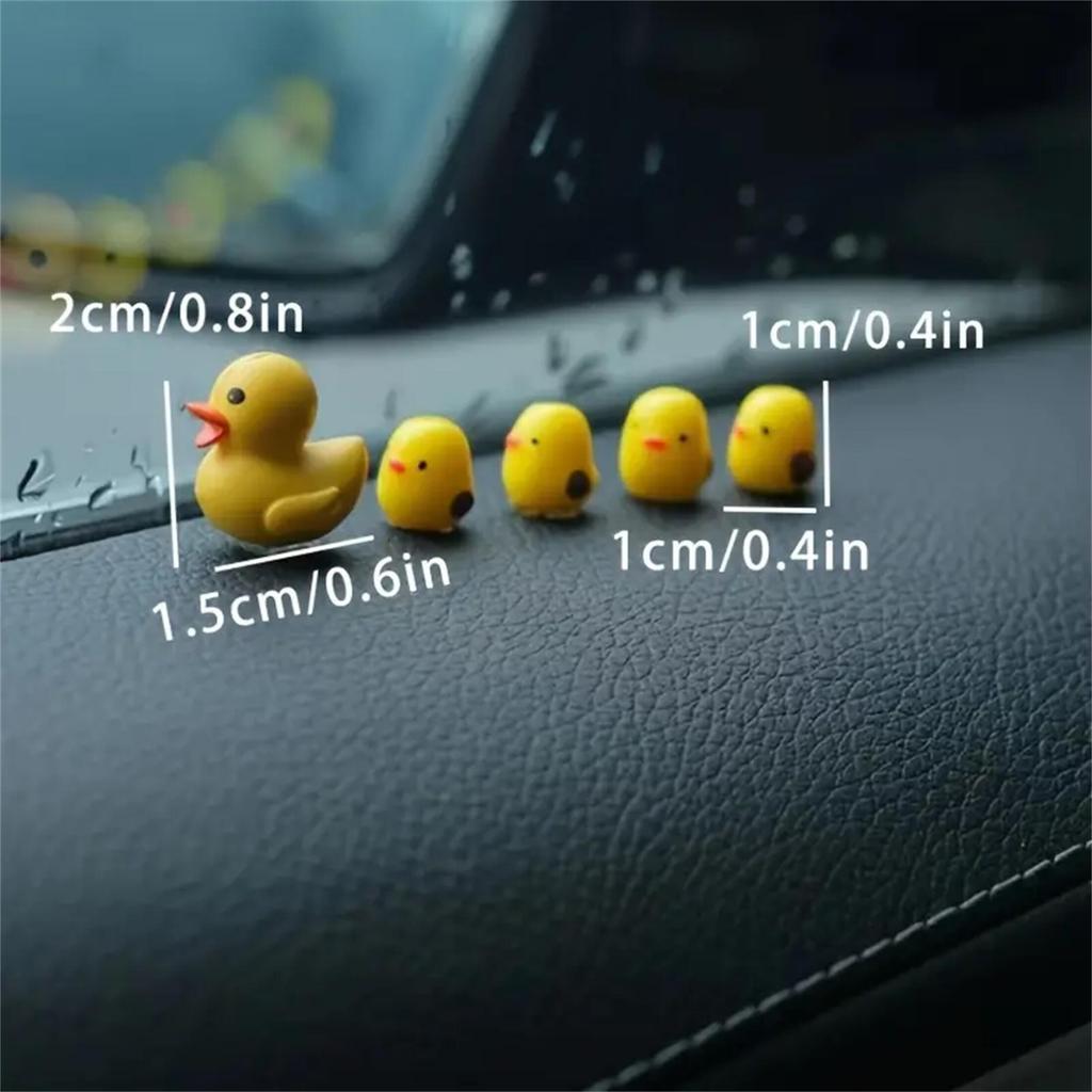 5PCS Car Mini Cute Screen Center Console Decoration Small Yellow Duck Rear Camera Car Decoration Accessories Interior Decoration