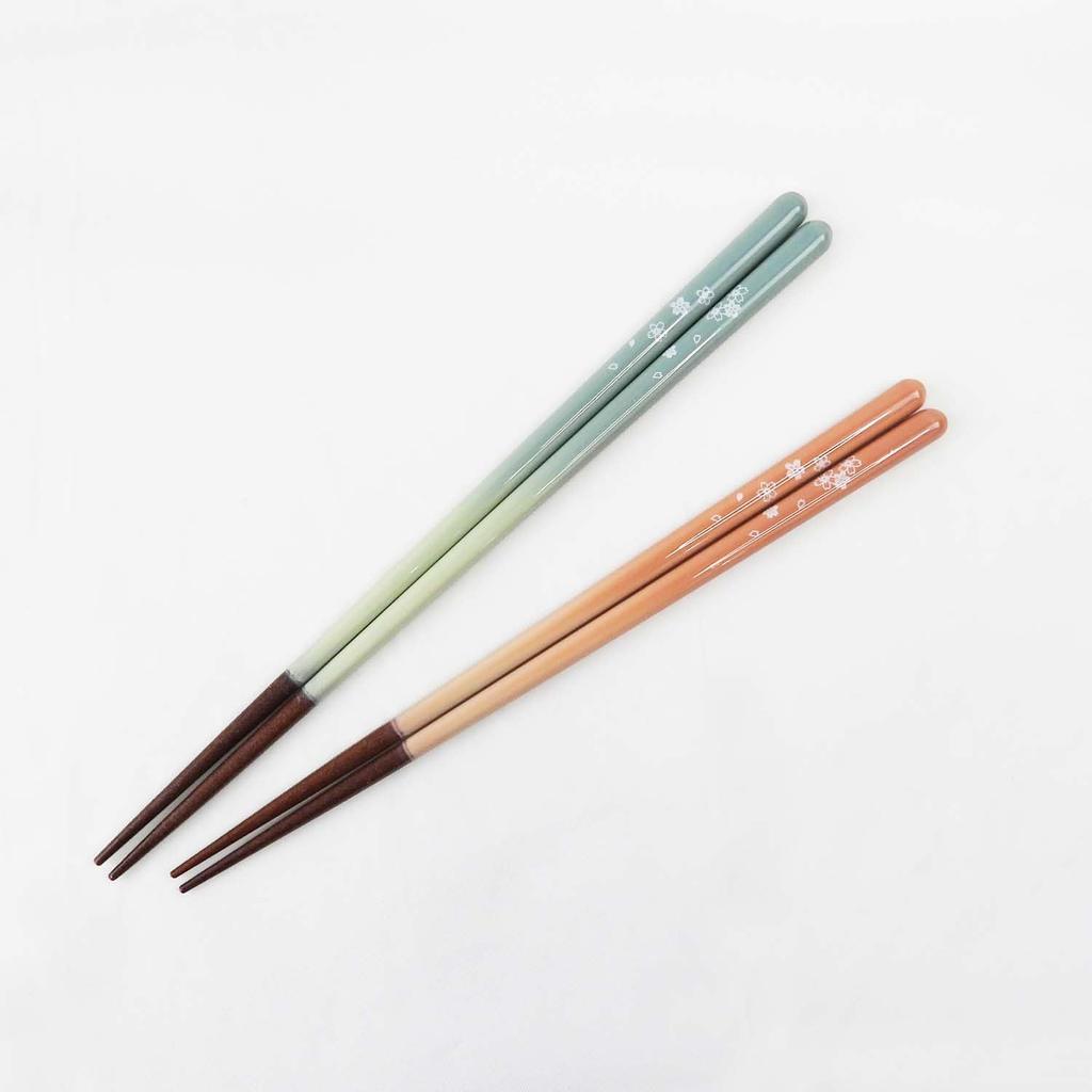 Ishida Couple Chopsticks with Fujimi Cherry Blossom Design, Dishwasher Safe, Non-Slip, In Paulownia Wood Box, 63187, Made In Japan