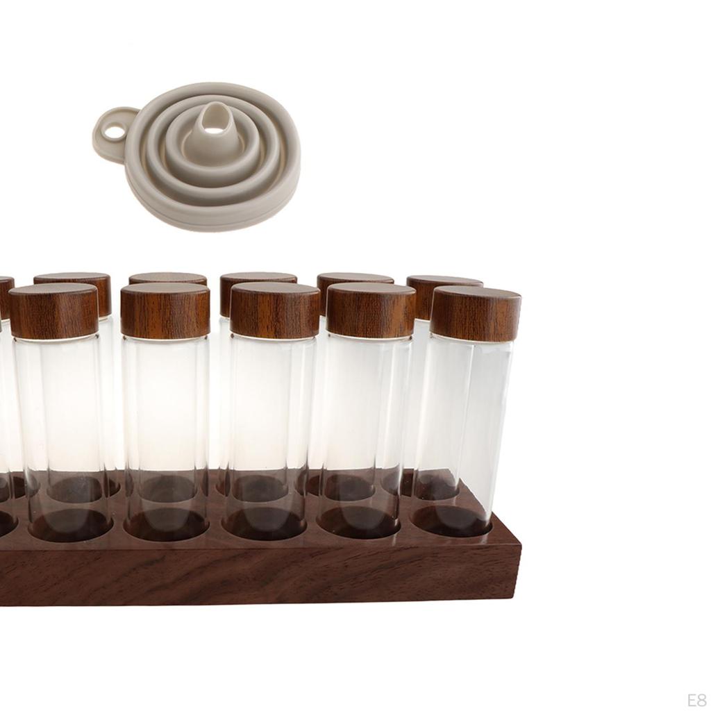 Трубки для хранения кофейных зерен, погреба для кофейных зерен с деревянной подставкой из грецкого ореха, стеклянные флаконы для кафе, розничная торговля