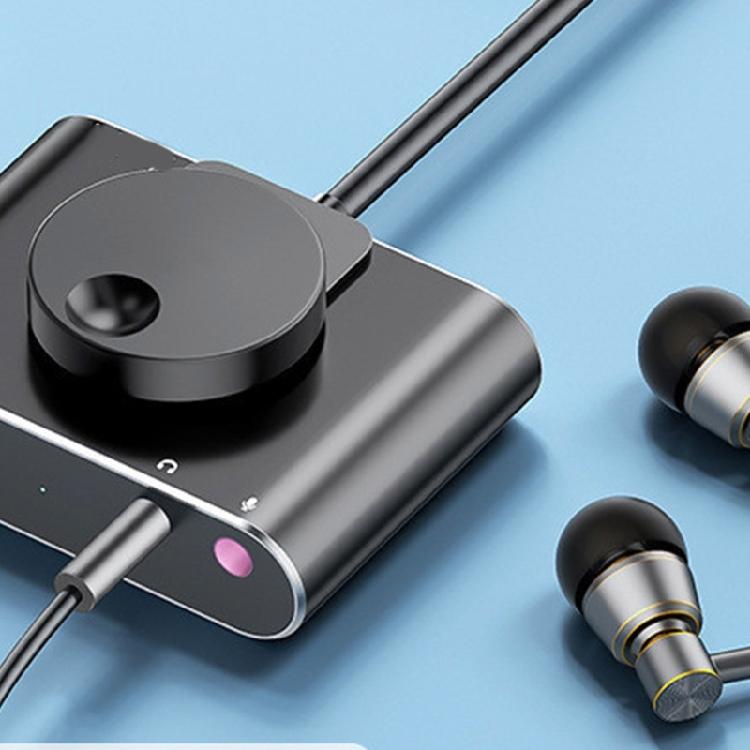 USB Sound Card with Volumes Control USB to 3.5mm Adapter Stereo External Sound Card for PC Laptop Desktop Headsets