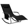 VidaXL Chaise Longue Textilene Black and Grey