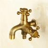 Европейский антикварный кран двойного назначения стиль швабра кран для бассейна ванная комната настенный уличный садовый кран латунь винтажный универсальный Repl