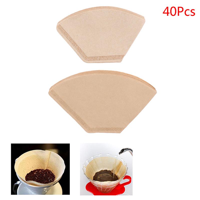 40 шт. экологически чистые неотбеленные оригинальные деревянные ручные фильтры для кофе