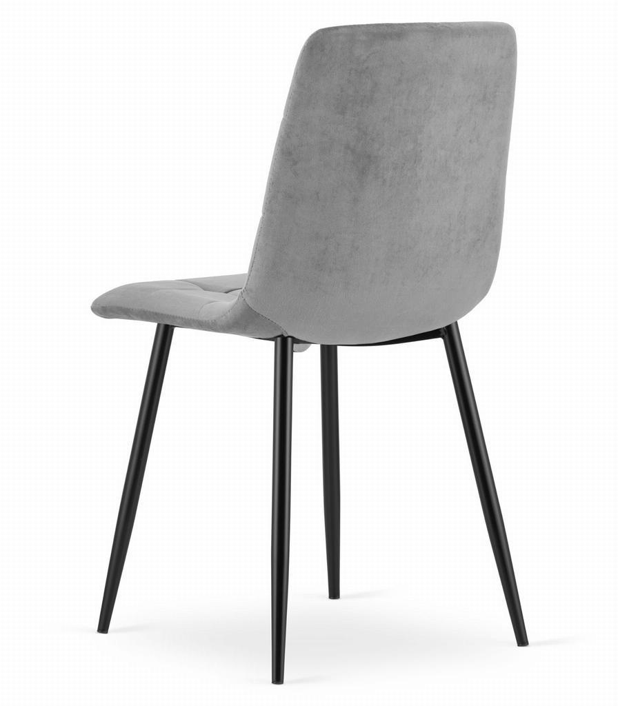 KARA chair - light gray velvet / black legs x 2