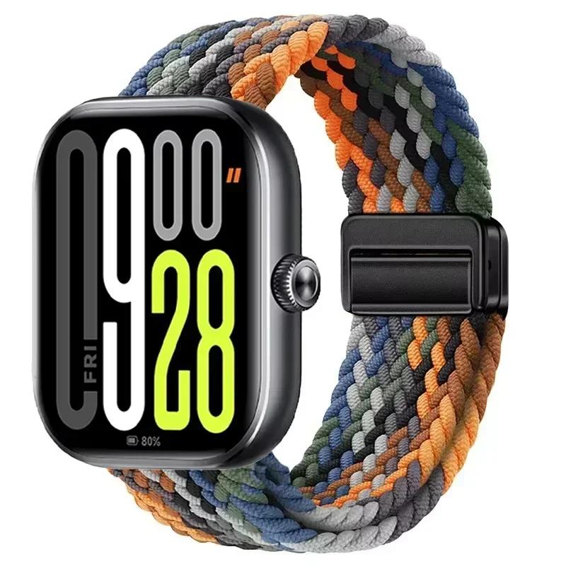 Магнитная петля для Xiaomi Redmi Watch 4 5 Ремешок Регулируемый Плетеный Спортивный Нейлоновый Сменный браслет для Miband 8 pro/9 pro ремешок