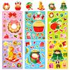 6 Cartoons Cute Christmas Puzzle Change Face Stickers Make A Face Christmas Diy Puzzle Play