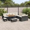 VidaXL Ensemble de canapé de jardin 13 pcs Noir polyrotin, Mobilier moderne pour jardin et terrasse, salon extérieur 3362185