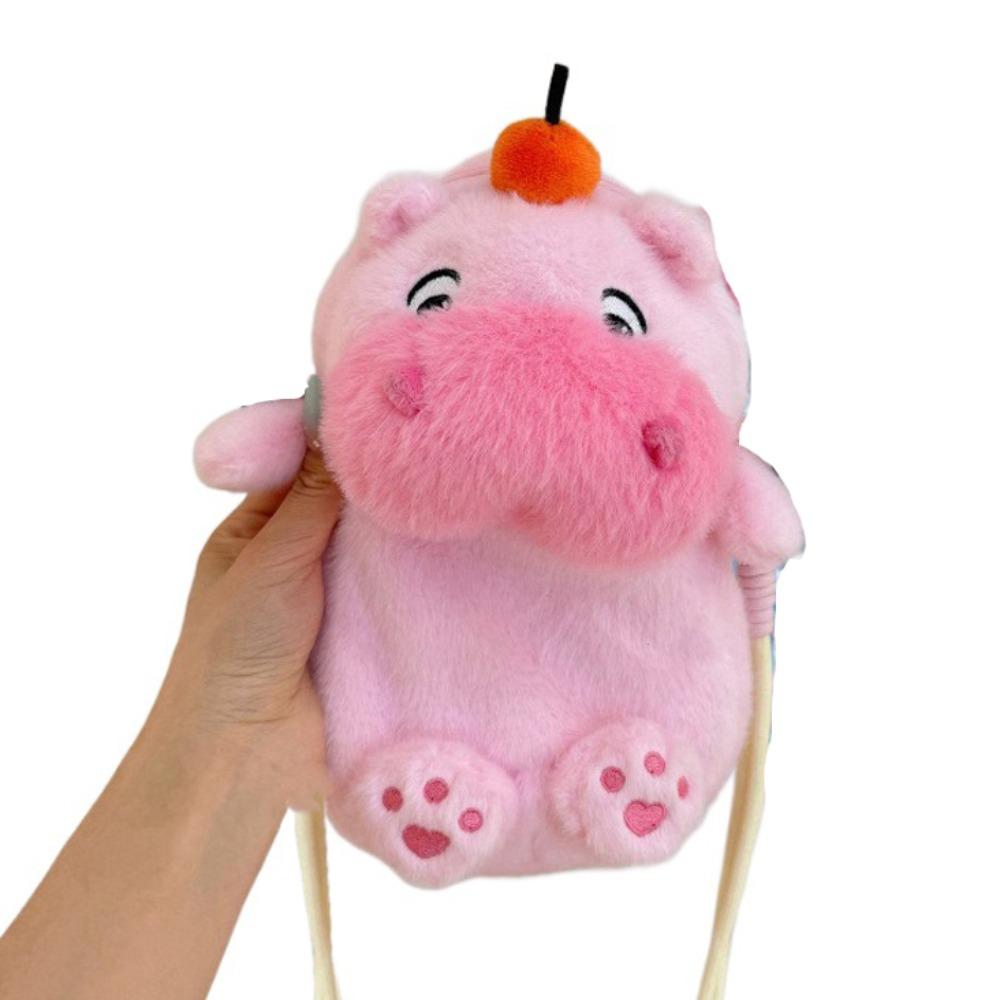 Persimmon Capybara Plush Crossbody Bag Phone Pouch Cartoon Plush Shoulder Bag Stationery