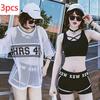 Swimsuit Female Student Korean Version of The Sexy Split Bikini Three-piece Conservative Slimming Plus Size Swimsuit