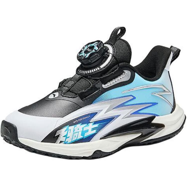 Anta Kids Fly Knight 8.0 Comfortable Physical Test Non-Slip Wear-Resistant Low-Top Running Shoes Kids Running Shoes Black White 312449963N-4