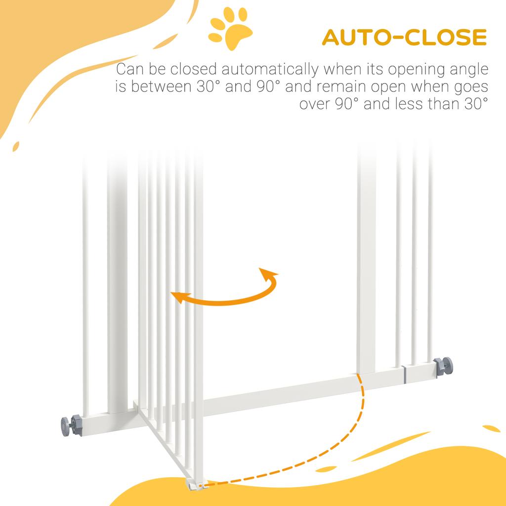 Metal Pet Safety Gate Dog Gate Folding Fence 74 87cm White