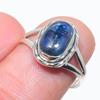 Натуральный Синий Кианит Драгоценный Камень Ручной Работы 925 Пробы Стерлинговое Серебро Ювелирное Изделие Кольцо Размер 7.5 V1A50
