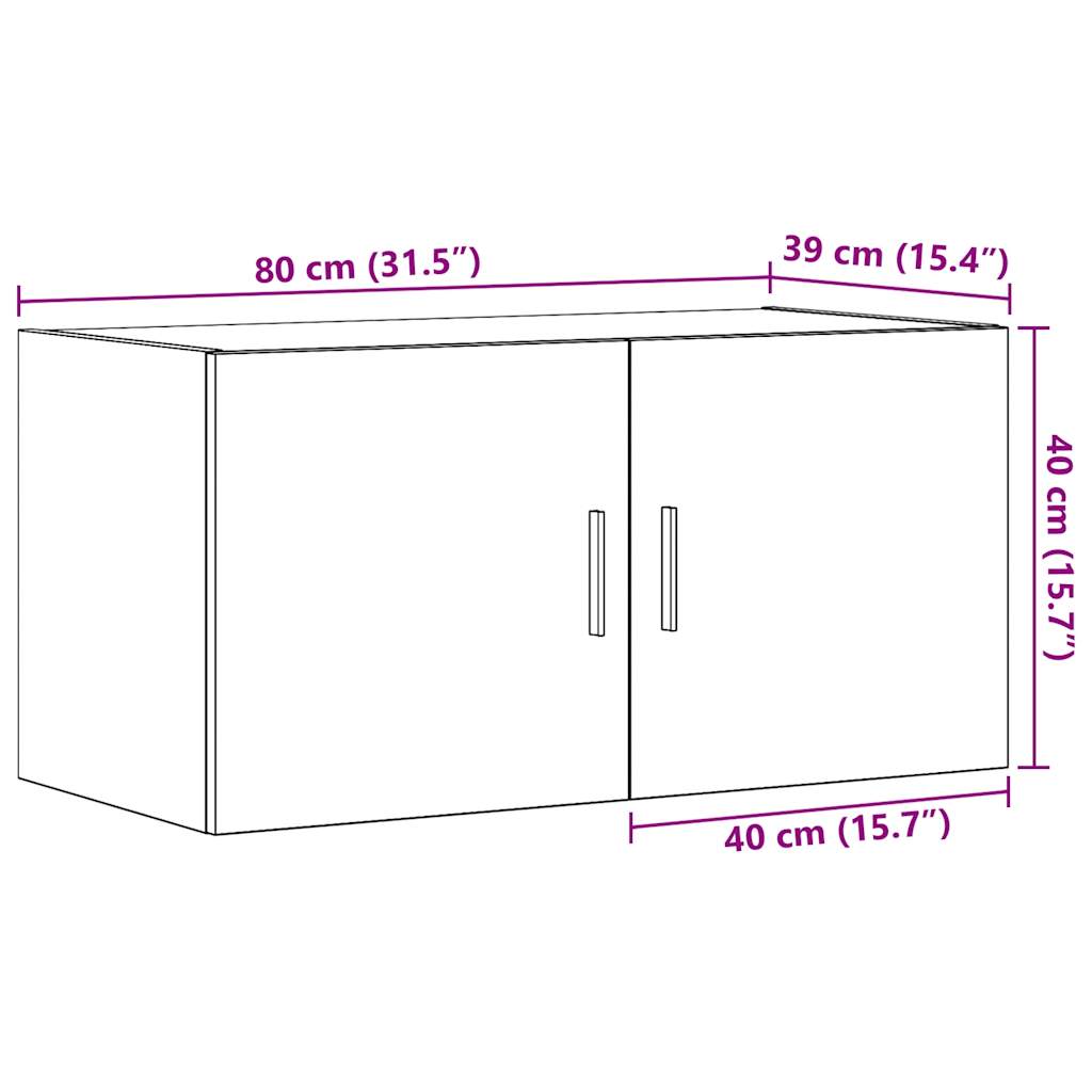 Wall Cabinet Artisan Oak 80 x 39 x 40 cm Particleboard