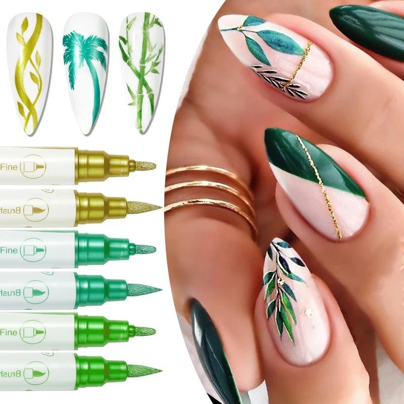 Набор ручек для рисования граффити, золотой, серебряный карандаш, водостойкая подводка для рисования, масляная кисть, белый маркер, инструмент для ногтей