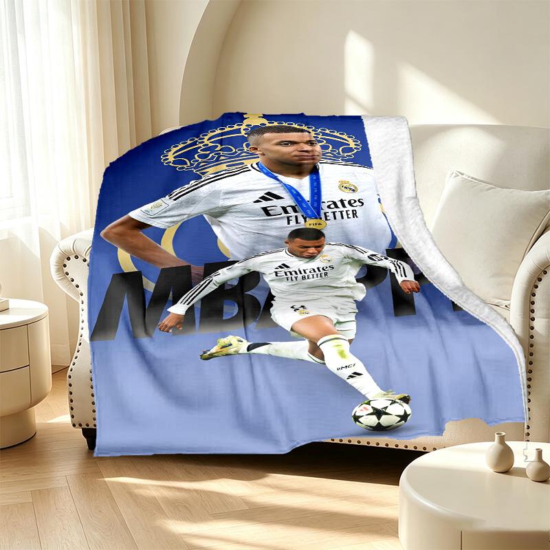 Football team Pattern Blanket for Home Decoration, Bed, Sofa, Car Travel, Camping, Suitable for All Seasons, Birthday Christmas Gift