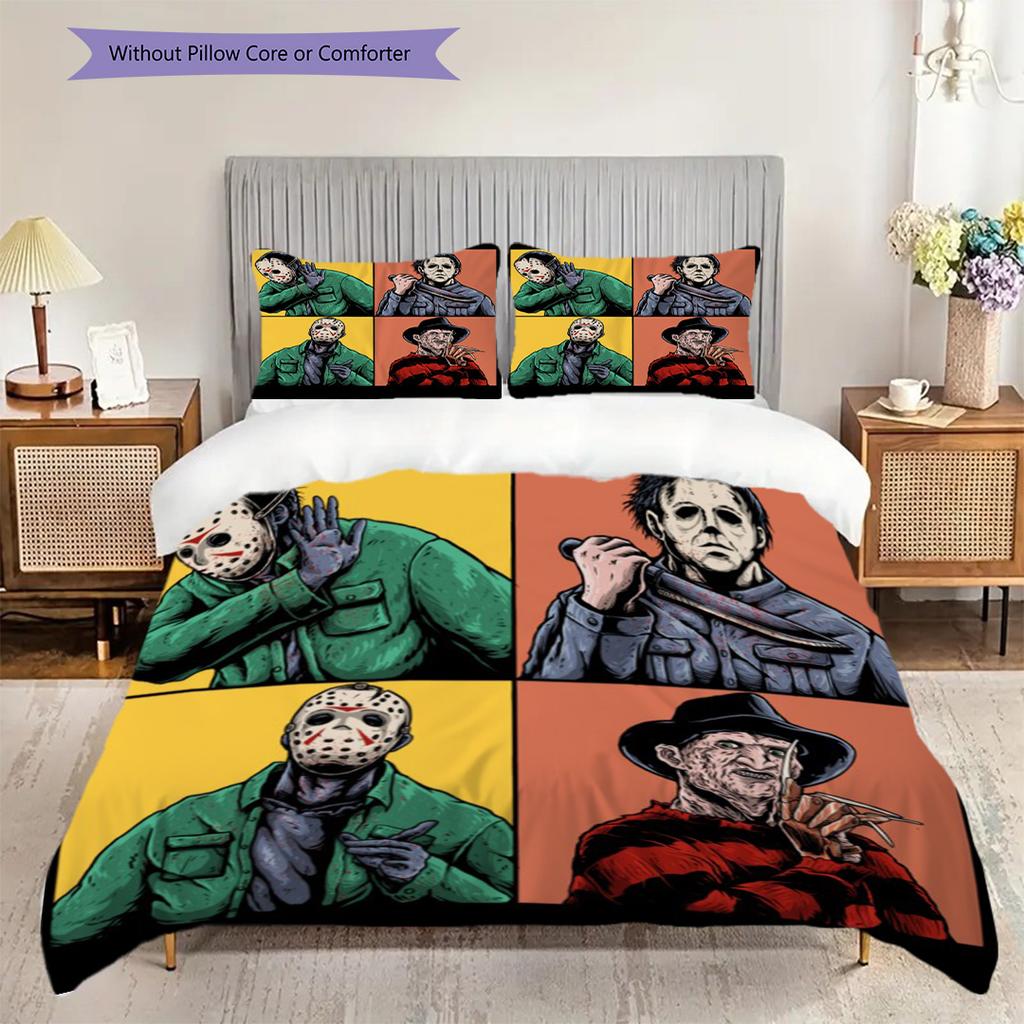 The Joker Chaos Color Threepiece Set 1 Duvet Cover 2 Pillowcase Without Core Soft And Comfortable Duvet Cover And Pillowcase