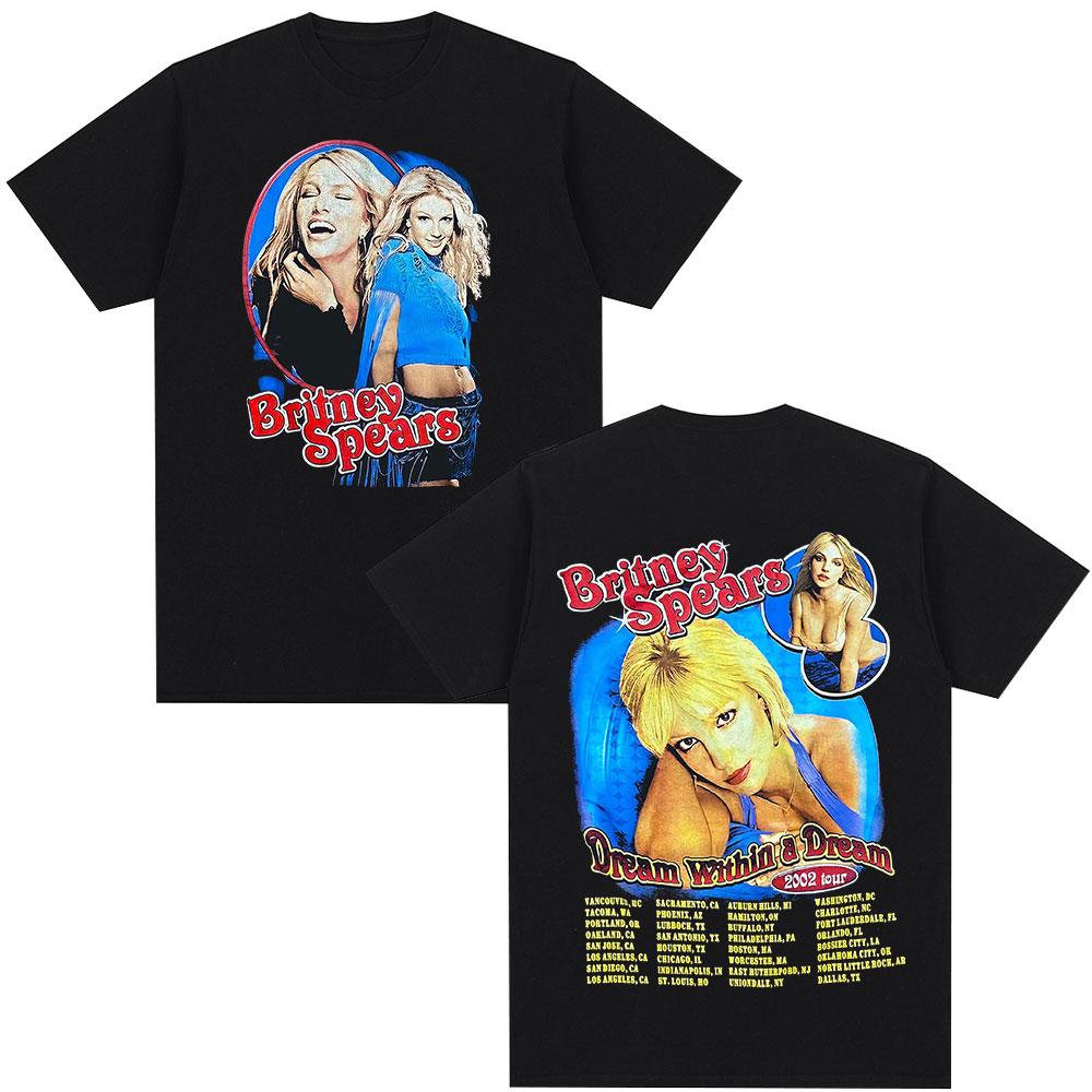 Britney Spears Metal Rock Graphic T-shirt Women Fashion Hip Hop T Shirts Harajuku Vintage Short Sleeve Tee Shirt