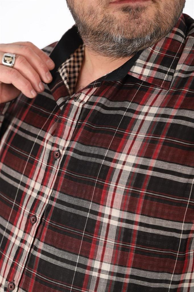 Men's Plus Size Plus Size Shirt Plus Size Men's Plaid Shirt Black