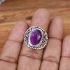Amethyst Oval Gemstone Solid 925 Sterling Silver Boho Designer Ring, Statement Ring, Women Ring, Gift For Her